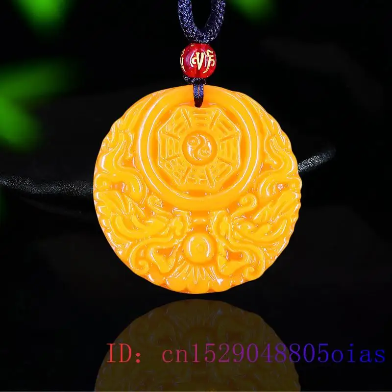 Men Accessories Pendant - Colgante de Dragón de Jade amarillo