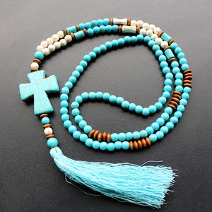 Men'S Vacation Accessories - Collar Bohemio con Cruz de Conchas