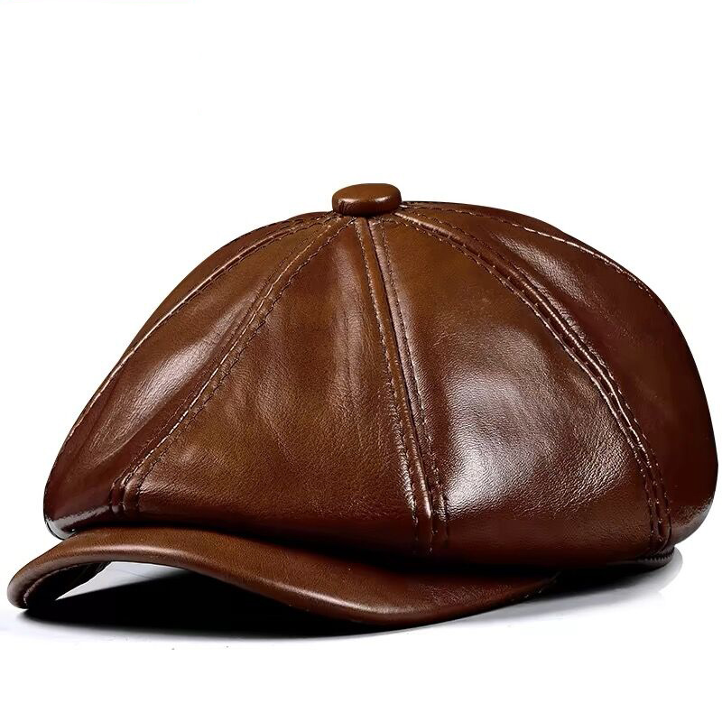 Men Accessories Brand - Primavera nuevo sombrero de cuero genuino
