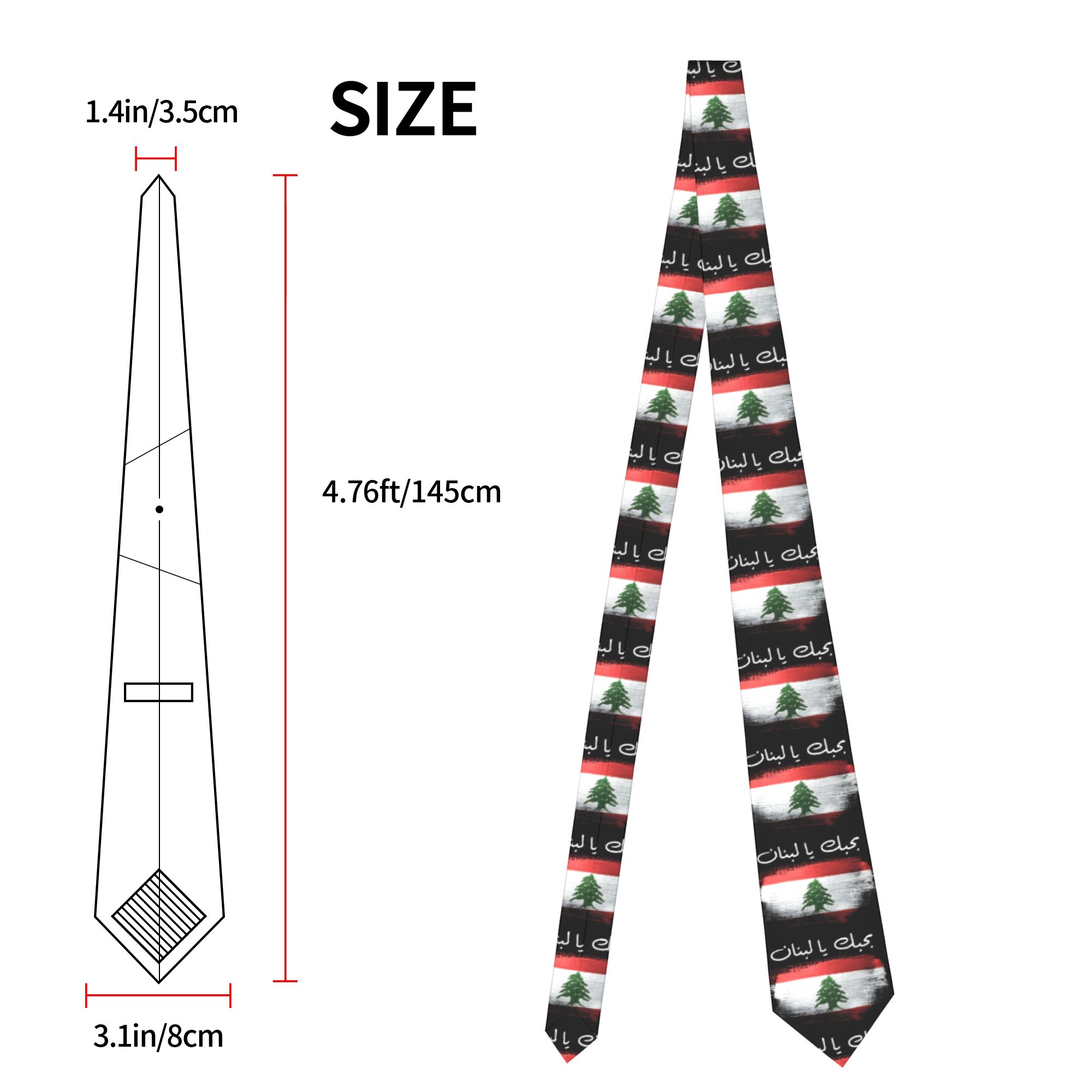 Corbata con la bandera del Líb - Men Accessories Lebanon reseña y precio