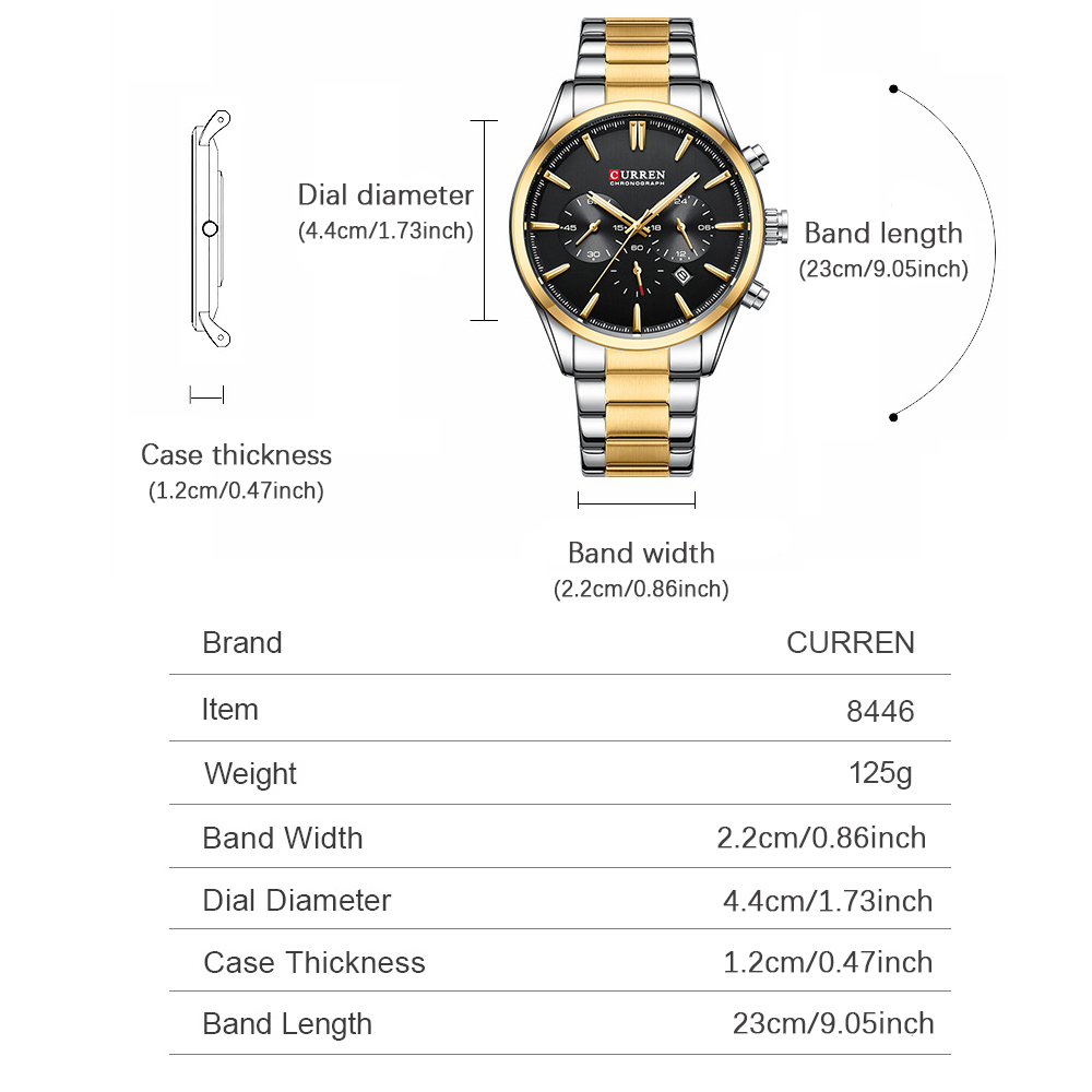 CURREN Casual cuarzo cronógraf - Men Accessories Jewelry reseña y precio